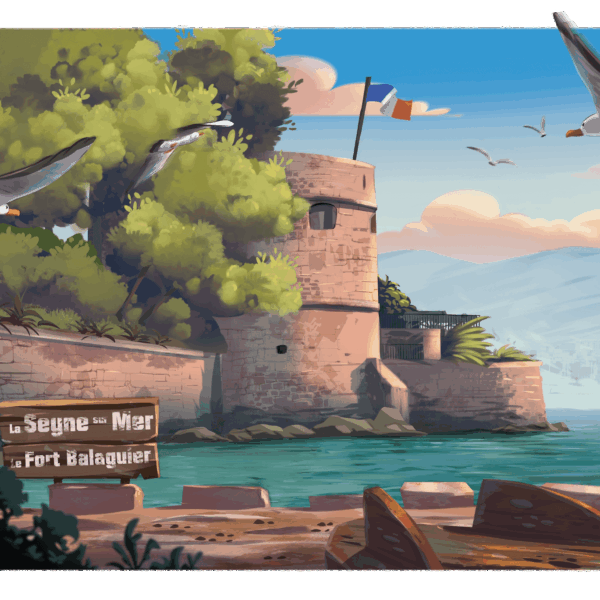affiche fort Balaguier à La Seyne-sur-mer dans le Var par Yvan Tesi, illustrateur