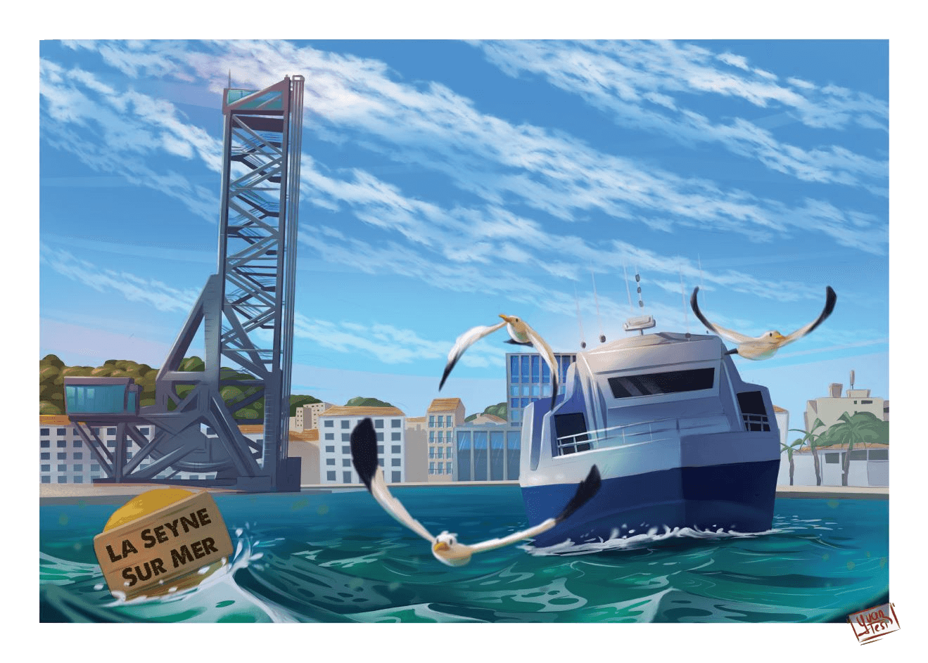 affiche La Seyne-sur-mer par Yvan Tesi, illustrateur
