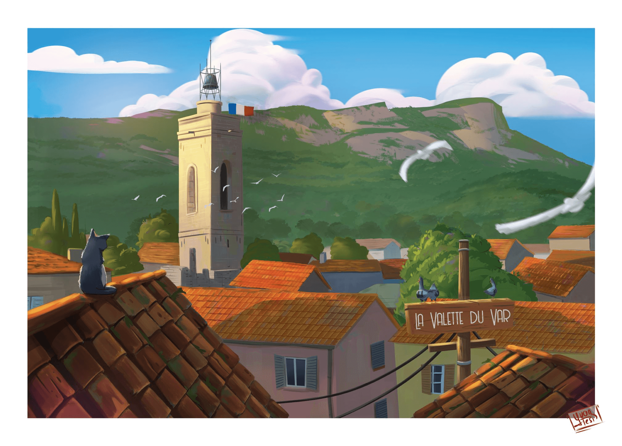 affiche La Valette-du-Var par Yvan Tesi, illustrateur