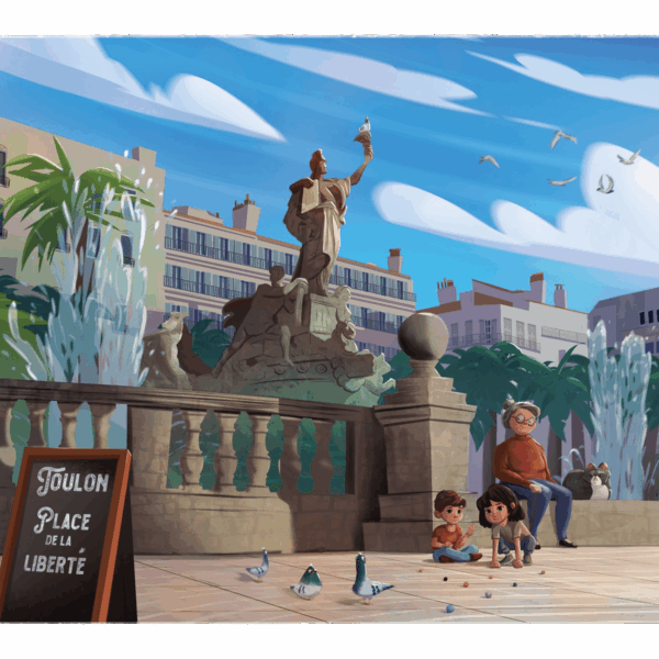 affiche place de la Liberté à Toulon par Yvan Tesi, illustrateur