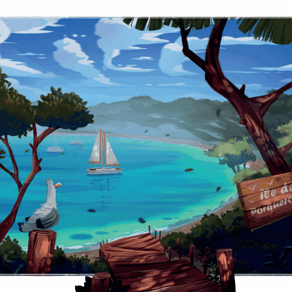 affiche Porquerolles dans le Var par Yvan Tesi, illustrateur